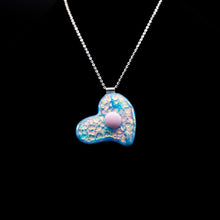 Load image into Gallery viewer, Jewelry - Heart pendant in pastel holographic pattern
