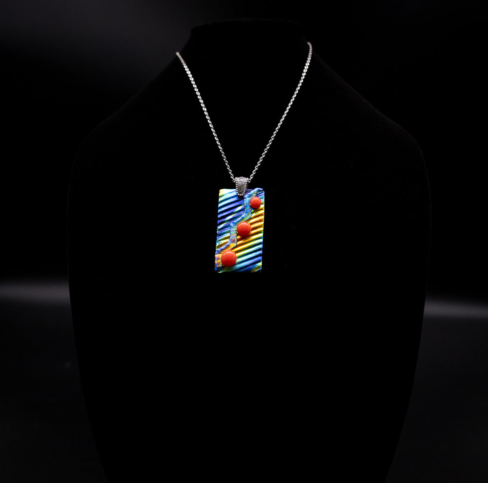 Jewelry - Accordion style rectangular pendant
