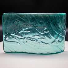 Load image into Gallery viewer, Tile - Turquoise glass wave with koi fish
