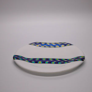 Plate - Modern white with dichroic wave
